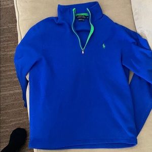 Medium Blue Performance Quarterzip by Polo